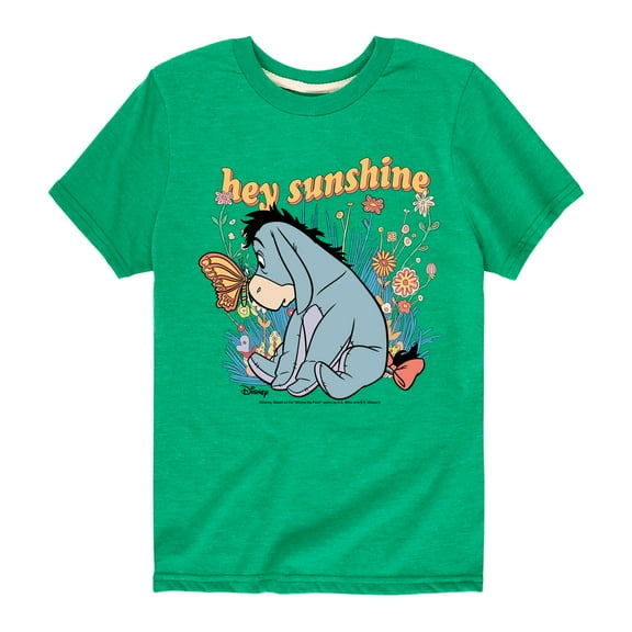 Winnie the Pooh - A Butterfly Lands on Eeyore's Nose - Hey Sunshine - Toddler And Youth Short Sleeve Graphic T-Shirt