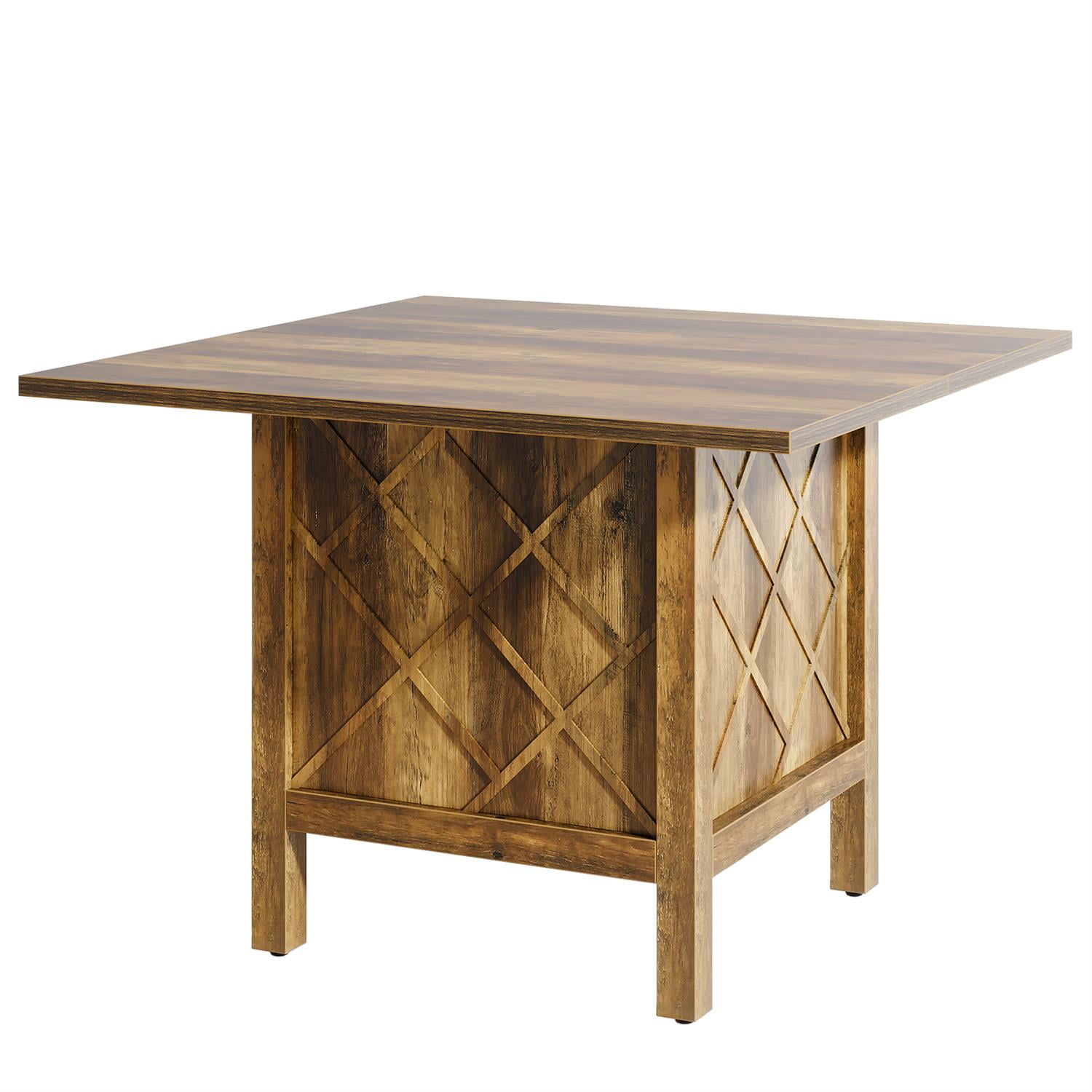 Demi Bonn 39" Handcrafted Wooden Square Table for Dining Room, Elegant Home Decor, Durable & Stylish, Brown