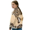 thumbnail image 2 of COEQINE Girls Polyester Sweatshirt, Quarter Zip Pullover Long Sleeve Loose Fit T-Shirts, Printed Casual Wear Tees for Kids and Youth 5-6 Years, Butterfly Sunflower Cow Leopard Print, 2 of 7