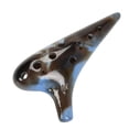 thumbnail image 1 of Ocarina de 12 agujeros, flauta de arcilla cerámica, instrumento musical profesional compacto con afinación en C , ideal como regalo para adultos y Azul, 1 of 8