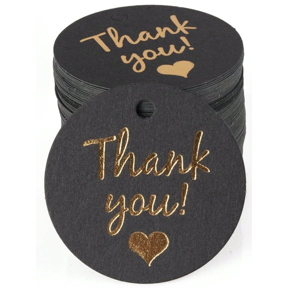 100pcs Black Round Paper Gift Tags Suitable For Weddings Birthday Parties Baking Gifts Back To School Valentine s Day