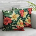 thumbnail image 3 of GOSMITH  Hawaii Throw Pillow Cover Retro Tropical Hibiscus Flowers Leaves Green Plants Summer Decor Lumbar Pillow Case Cushion for Sofa Couch Bed, 3 of 5