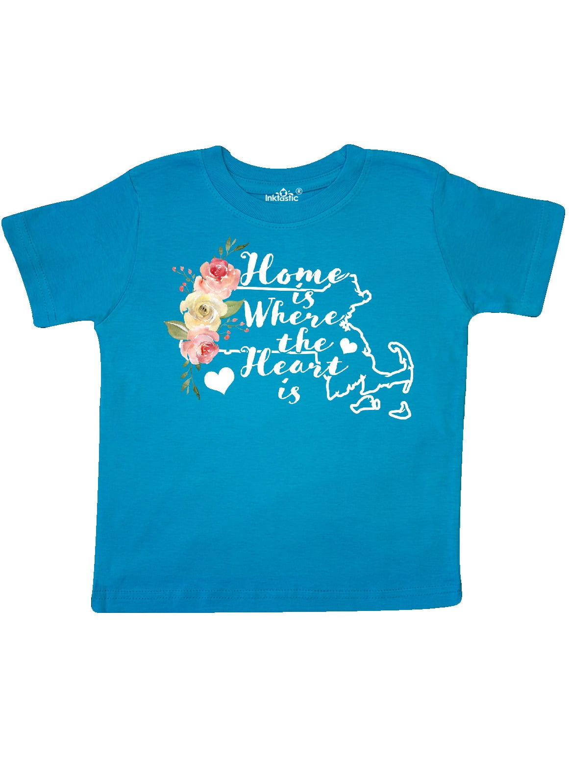 inktastic Massachusetts Home is Where The Heart is with Toddler T-Shirt