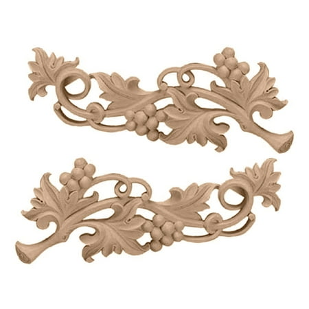 

14 1/2 W x 5 5/8 H x 1 D (Each Side) Large Grape Scrolls (Pair) Rubberwood