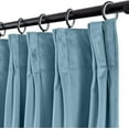 thumbnail image 3 of Double Pinch Pleated 100% Polyster Blackout Curtain Drapes Panel | Curtains for Living Room, Bedroom & Hall Dinning Living Open (1 Panel , 58" W x 54" L) { Light Blue }, 3 of 5