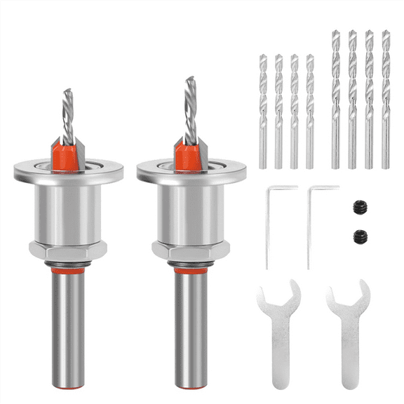 Countersink Drill Bit Wood Set, 8 mm Countersink with Centre Drill Hex Keys, for Wood and Plastic Drilling Holes