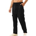 thumbnail image 3 of APEXFWDT Mens Casual Joggers Pants Elastic Waist Drawstring Cargo Jogging Pants Multi-Pocket Workout Outdoor Sweatpants Pants, 3 of 7
