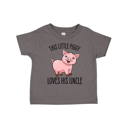 

Inktastic This Little Piggy Loves His Uncle- Cute Gift Toddler Boy Girl T-Shirt