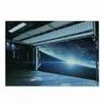 thumbnail image 1 of Outer Space Cutting Board, Interstellar Airlock Shuttle Runway Gate Journey to the Stars Invasion View, Decorative Tempered Glass Cutting and Serving Board, Small Size, Blue Grey, by Ambesonne, 1 of 1