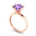 thumbnail image 2 of 2.5 ct Round Cut Simulated Alexandrite Solitaire Engagement Ring for Women in 18K Rose Gold, 2 of 5