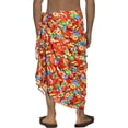 thumbnail image 3 of HAPPY BAY Men's Pareo Regular Holiday Sarong Long Beach Wrap One Size Orange, Tropical Parrot Summer Vacation Aloha, 3 of 4