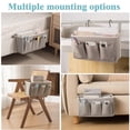 thumbnail image 4 of Bedside Caddy/Bedside Storage Organizer Hanging Bag with Three Options,Suitable for home beds, sofas, and dormitory beds-can hold magazines, books, phones, iPads, remote controls. (Gray), 4 of 7