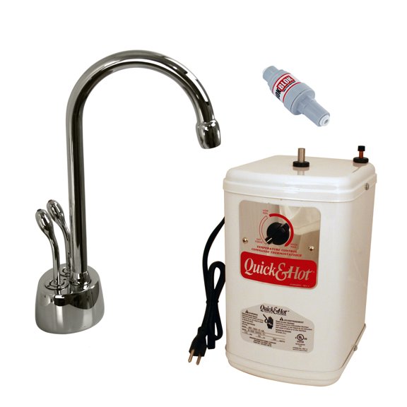 Westbrass Develosah 2-Handle Hot and Cold Water Dispenser with Tank in Polished Nickel