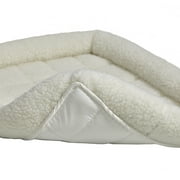 Midwest Homes For Pets / QuietTime White Fleece, Filled Bolstered Bed/ Fits 36-inch Crate/ Model-40236