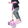 thumbnail image 3 of Patinete plegable para niños con manillar ajustable en altura y ruedas iluminadas. Patinete de tres ruedas para niños de 3 a 9 años. Juguete para jugar al aire libre., 3 of 7