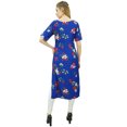 thumbnail image 6 of Bimba Women's Floral Printed Royal Blue Kurta Classic Designer Tunic Casual-14, 6 of 9