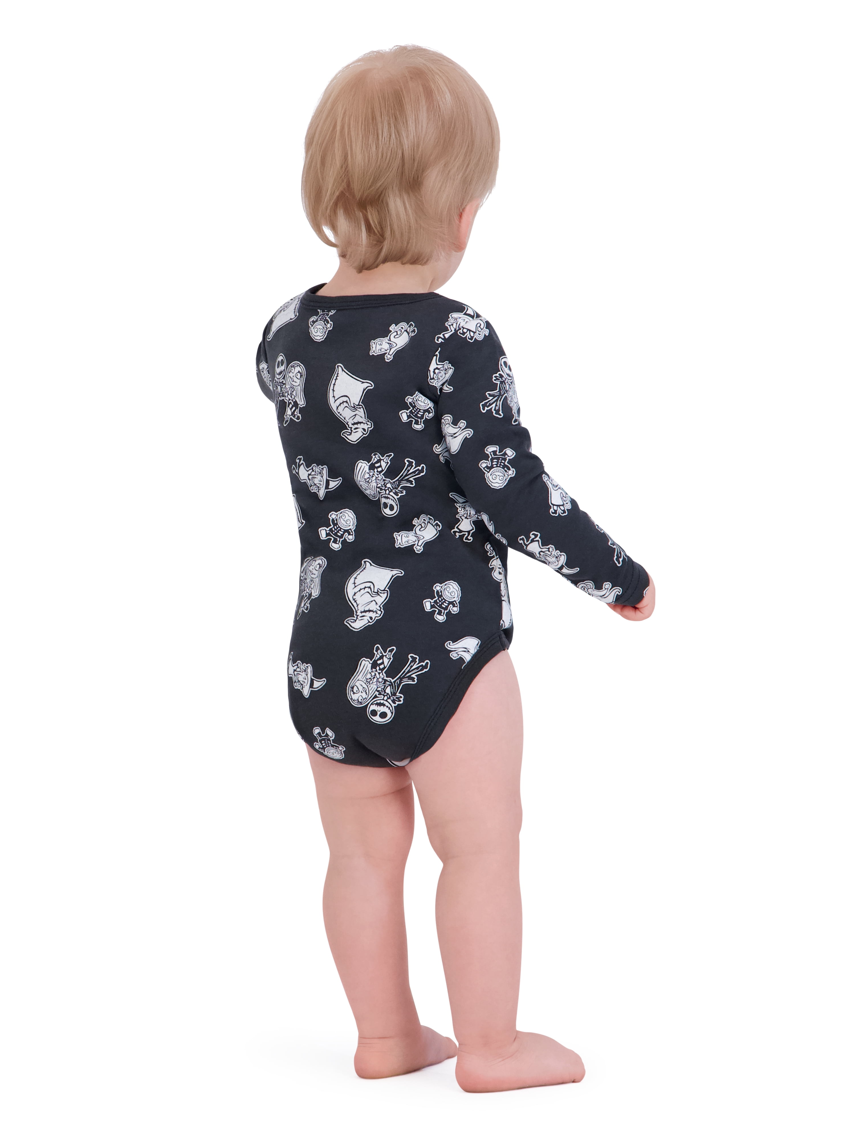 Nightmare Before Christmas Baby Boy 3 Pack Long Sleeve Bodysuit, Size 0-24 Months