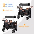 JOYMOR Quad Deluxe Stroller Wagon for 4 Kids, Bus Seating High Seat