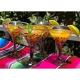 thumbnail image 4 of Hand Blown Modern Margarita Glasses – Set of 4 Confetti Carmen Margarita Glasses 12 oz., 4 of 4
