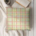 thumbnail image 3 of YINGXI  Pastel Coral Peach Throw Pillow Covers,Pink Tartan Plaid Abstract Apricot Decorative Pillow Covers Digital Printing Blended Fabric for Couch Sofa Bed Invisible Zipper 20x20in, 3 of 5