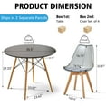 thumbnail image 4 of 5 Piece Round Dining Table Set for 4, 35.5" Kitchen Table with 4 Clear Gray Acrylic Chairs for Restaurant Bedroom Living Room, Space Saving Black Table Chair Set of 4, 4 of 8