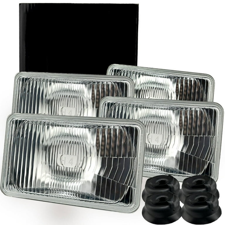 FOUR(x4) 4x6" H4 Glass Headlights Conversion Halogen Semi Sealed Kit HID & LED