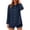 *Navy, variant on VBVC Women's Cotton-Linen Collared Tunic Top , Ladies' Long Sleeve Button Down Blouse , Loose Fit Pleated Shirts For Women,Army Green,S-2XL