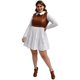 thumbnail image 4 of Vestido de popelina con vinipiel Roman Fashion modelo 3732 Cafe Tall Extra Curvy 42, 4 of 6