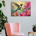 thumbnail image 3 of Chilfamy Hummingbird Flowers Butterfly Art Modern Canvas Prints Wall Decor Ready To Hang Room Home Decor 16x12in, 3 of 6