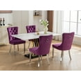 thumbnail image 2 of GAKMCIL Velvet Dining Chair, Comfy Tufted Upholstered Dinner Chair with Chrome Stainless Steel Plating Legs, Nailhead Trimfor amd Back Ring, 300lb Load for Dining Room and Kitchen (Set of 2, Purple), 2 of 11