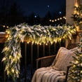 thumbnail image 5 of Clearance! Snow Christmas Norfolk Pine Garland, 6 FT Real Touch Faux Garlands with LED, Christmas Decor, 5 of 7