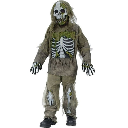 Morris Costumes Skeleton Zombie Tattered Gauze Shirt And Pants 12-14, Style