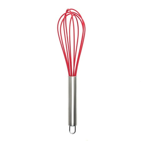 

PWFE 2 Pcs Kitchen Silicone Whisk 10 Inch Hand Egg Whisk with Stainless Steel Handle for Blending Whisking Beating Stirring