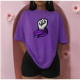 thumbnail image 3 of Playera Blusa De Puño Levantado Con Un Pañuelo Dia De La Mujer Color Morado Talla Mediana Marca Emil SaEs, 3 of 4