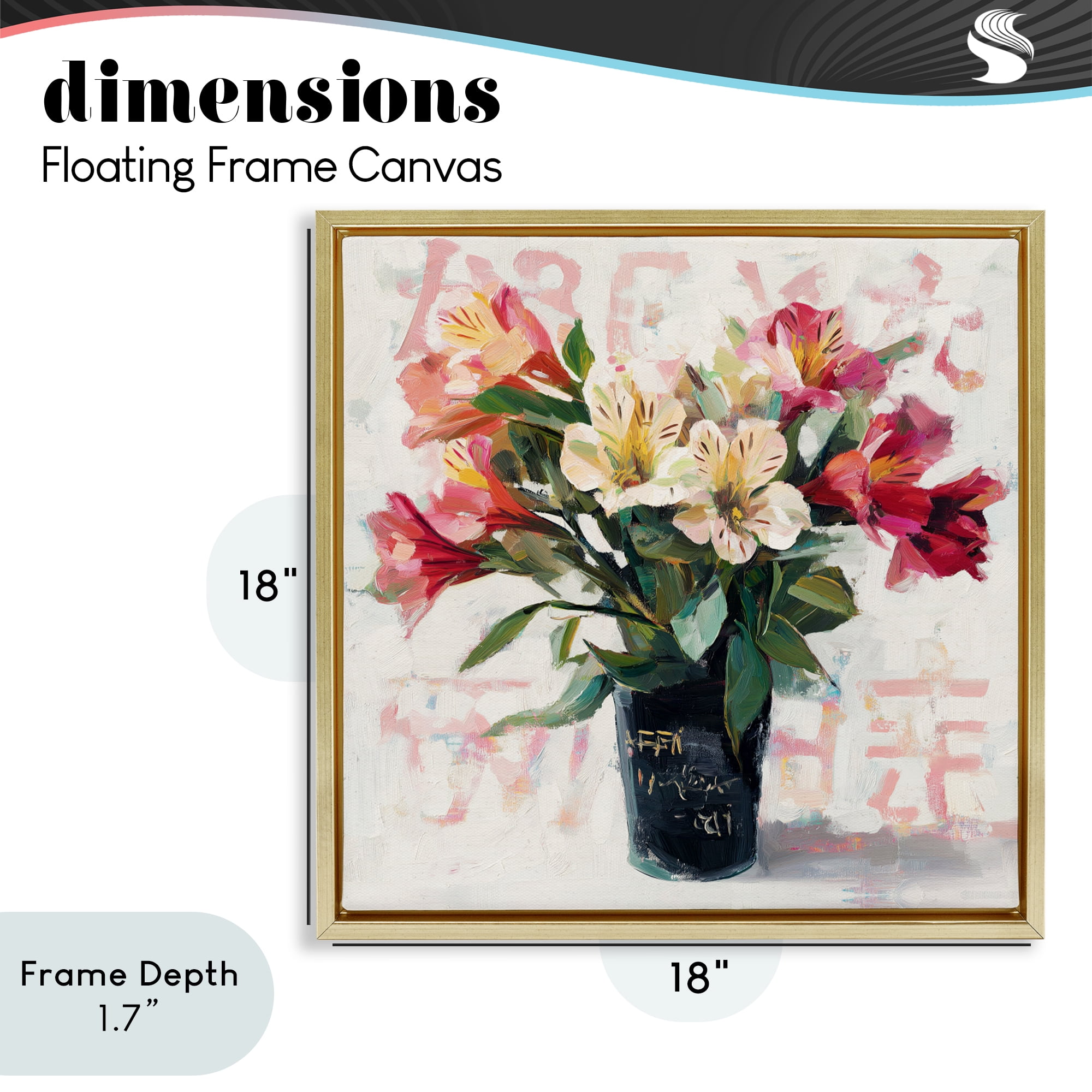 Stupell Industries Street Style Harmony Bouquet Gold Framed Floater Canvas Wall Art, design by Svetlana Aleynikova