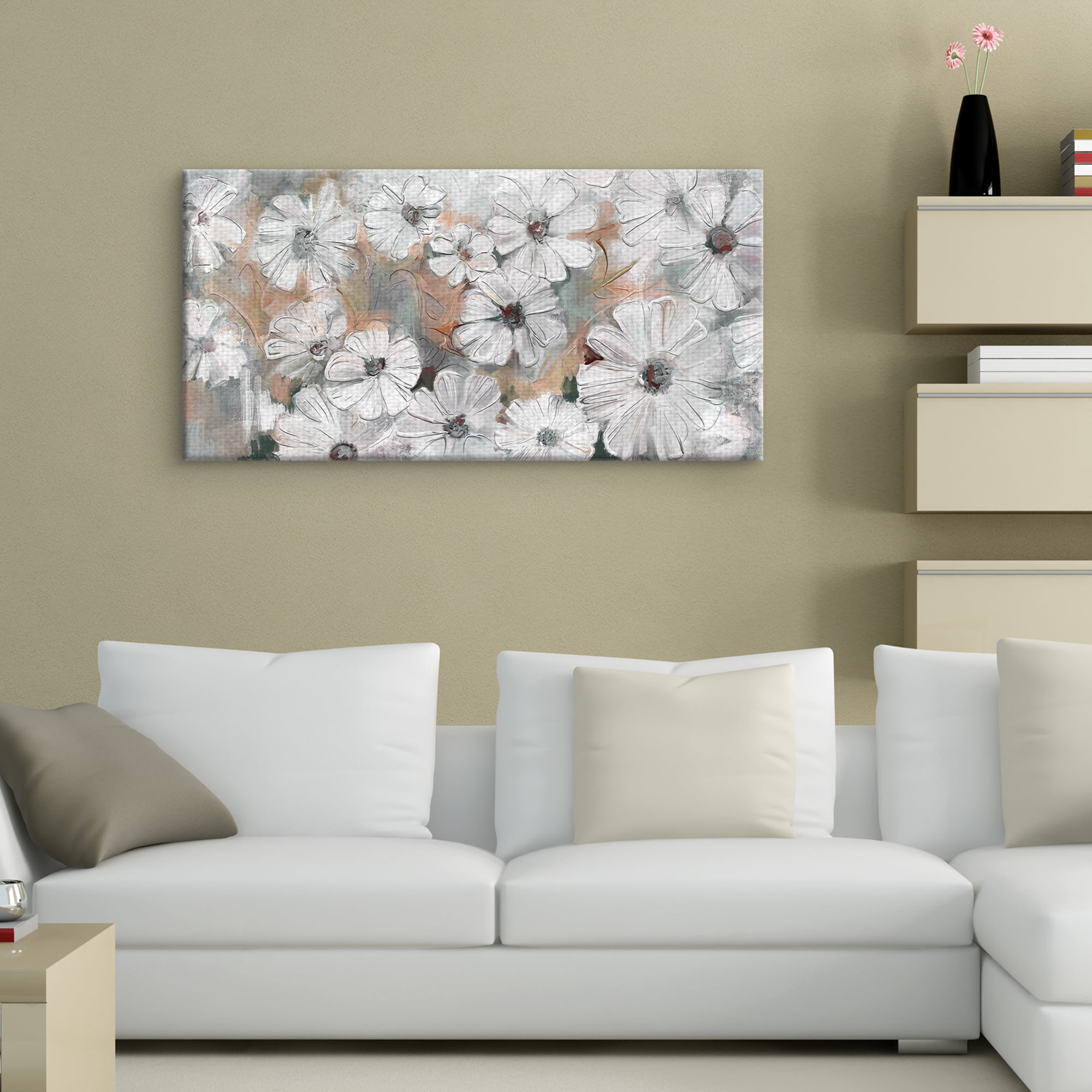 Fine Art Canvas Penelope Blush White Anemones by Studio Arts Canvas Art Print