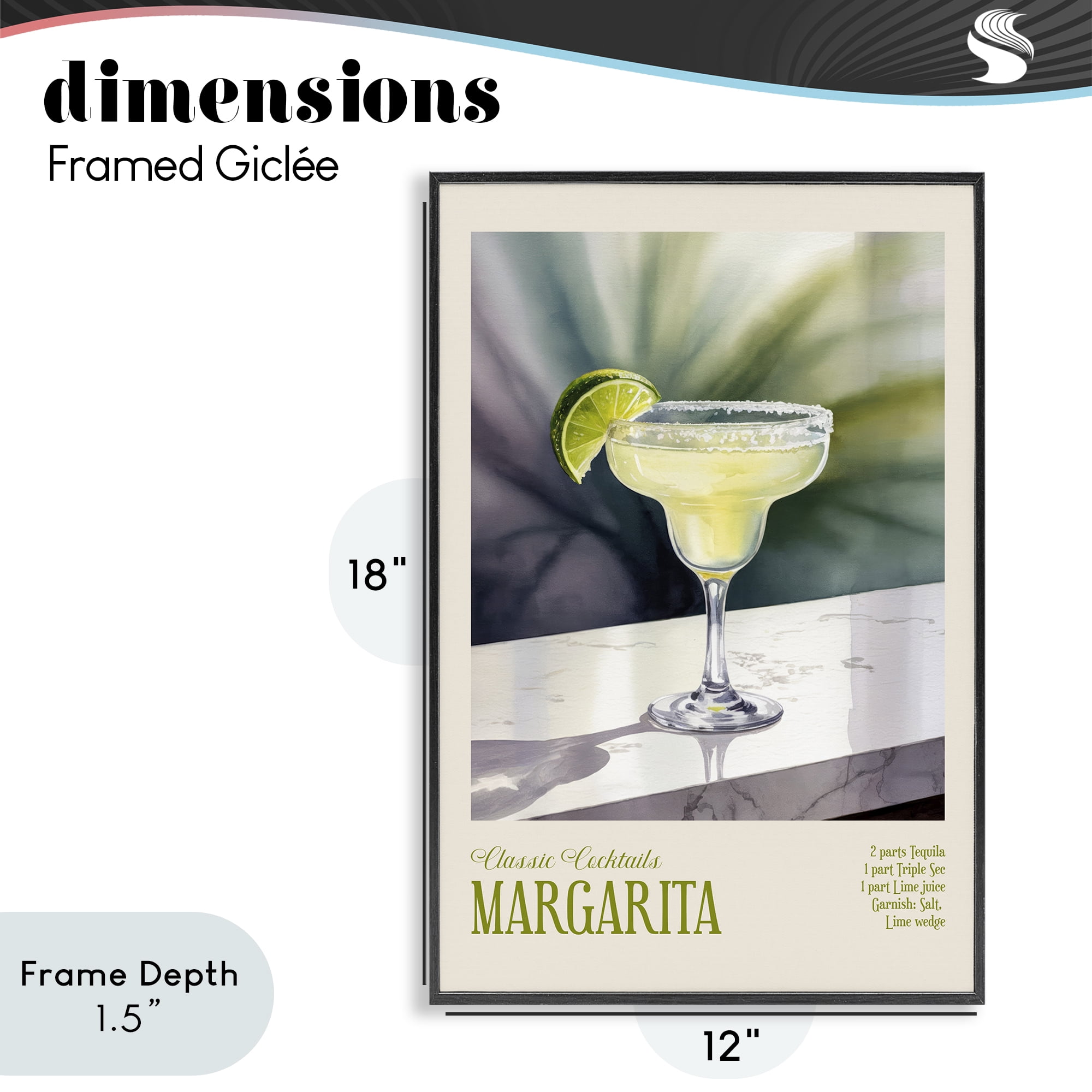 Stupell Industries Margarita on Marble Black Framed Giclee Art, design by Andreas Magnusson