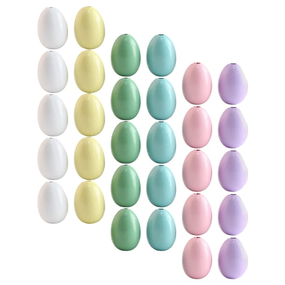 CRAFTHROU 60Pcs Egg Shaped Beads for Jewelry Making Co-Workers Easter Tassel Ornament