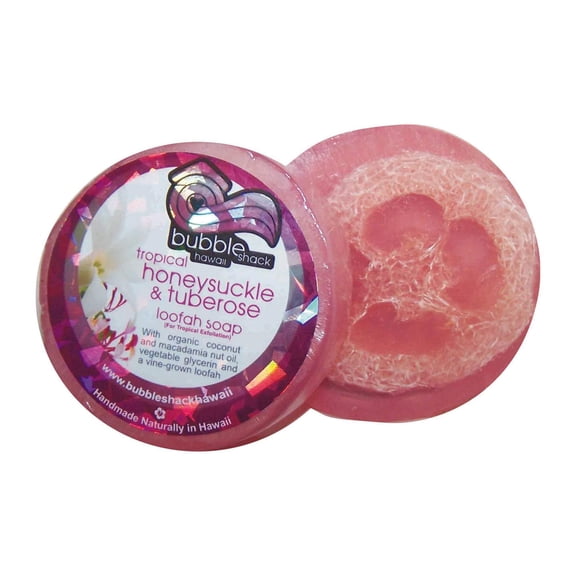 Bubble Shack Hawaii 853686006664 Honeysuckle & Tubrose Loofah Soap