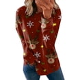thumbnail image 1 of Sudaderas Navideñas Con Cuello Redondo Para Mujer Camisas Erógenas Tops de Manga Larga Blusa Regular Estampada Odeerbi ODB199316, 1 of 5