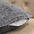 thumbnail image 2 of Home Soft Things Tip Dyeing Light Faux Fur 2 Piece Throw Pillow Cover Set - Black - 20" x 20", 2 of 9
