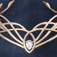thumbnail image 6 of Hfppkn Clear Rhinestone Vintage Leaf Headband Goddess Style Tiara for Weddings Events 17cm, 6 of 7