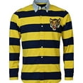thumbnail image 2 of Ralph Lauren Men's Yellow Shirt Navy Striped Polo Rugby, Medium, 2 of 4