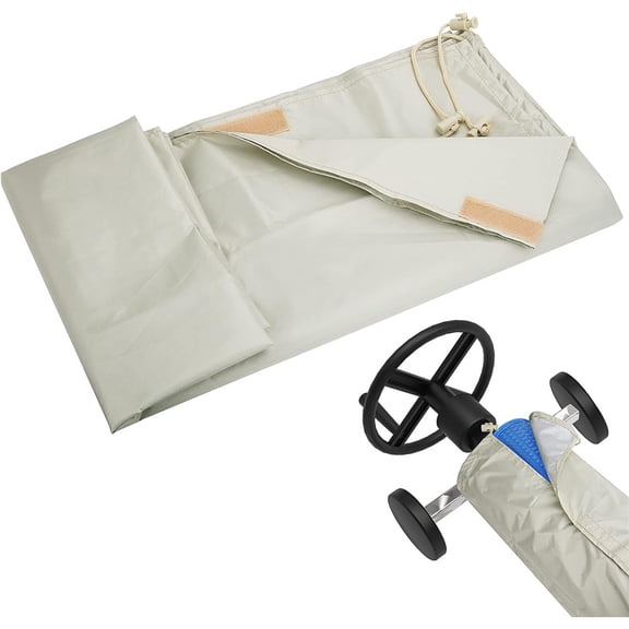 Ebaokuup Solar Reel Protective Cover for Pool up to 16 FT Wide, Waterproof Pool Reel Cover Solar Blanket Cover for Above Ground and Inground Pools,16 Feet