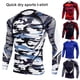 thumbnail image 5 of Minnieouse Camiseta de compresión para hombre, de secado rápido, de manga larga, para gimnasio, Fitness, ropa deportiva, mallas elásticas de camuflaje, Camisetas punto amarillo Minnieouse AP013550-06, 5 of 6