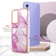 thumbnail image 3 of Slim Wallet for Samsung Galaxy A05s Case with Card Holder, Marble Pattern Back Flip Case PU Leather Kickstand Card Slots Magnetic Clasp Shockproof Anti-fall for A05s, Darkpurple, 3 of 6