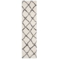 thumbnail image 3 of SAFAVIEH Berber Abel Geometric Shag Runner Rug, Ivory/Gray, 2' x 8', 3 of 9