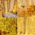 thumbnail image 3 of Curtain Lights 300 Led Window Curtain String Light with 8 Modes Remote Control Curtain Fairy Lights USB Powered for Christmas Party Wedding Bedroom Home Garden Window Decor (Warm White), 3 of 7