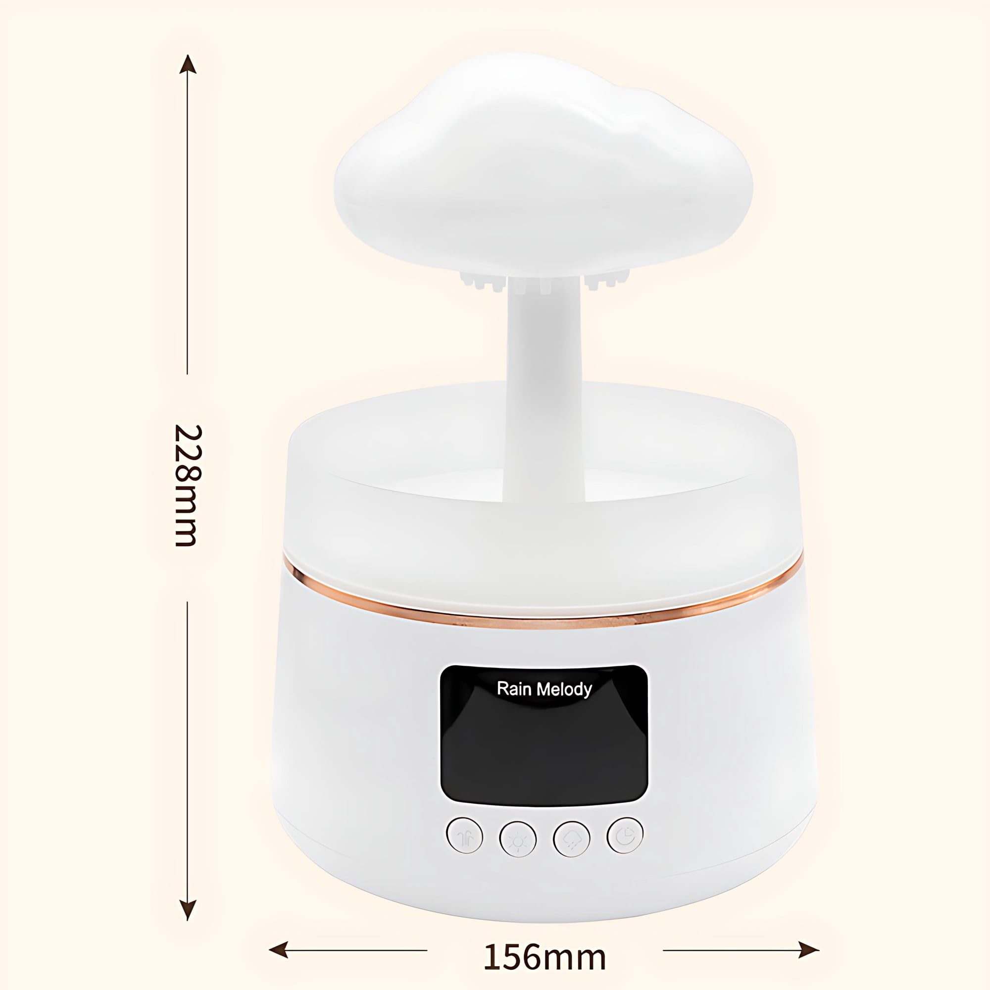 INSMART Raindrop White Noise Humidifier with Bluetooth Speaker,13.5oz Top Fill Cool Mist Essential Oil Diffuser, 3-Level Mood Night Light & Timer, for Bedroom, Nursery, Office