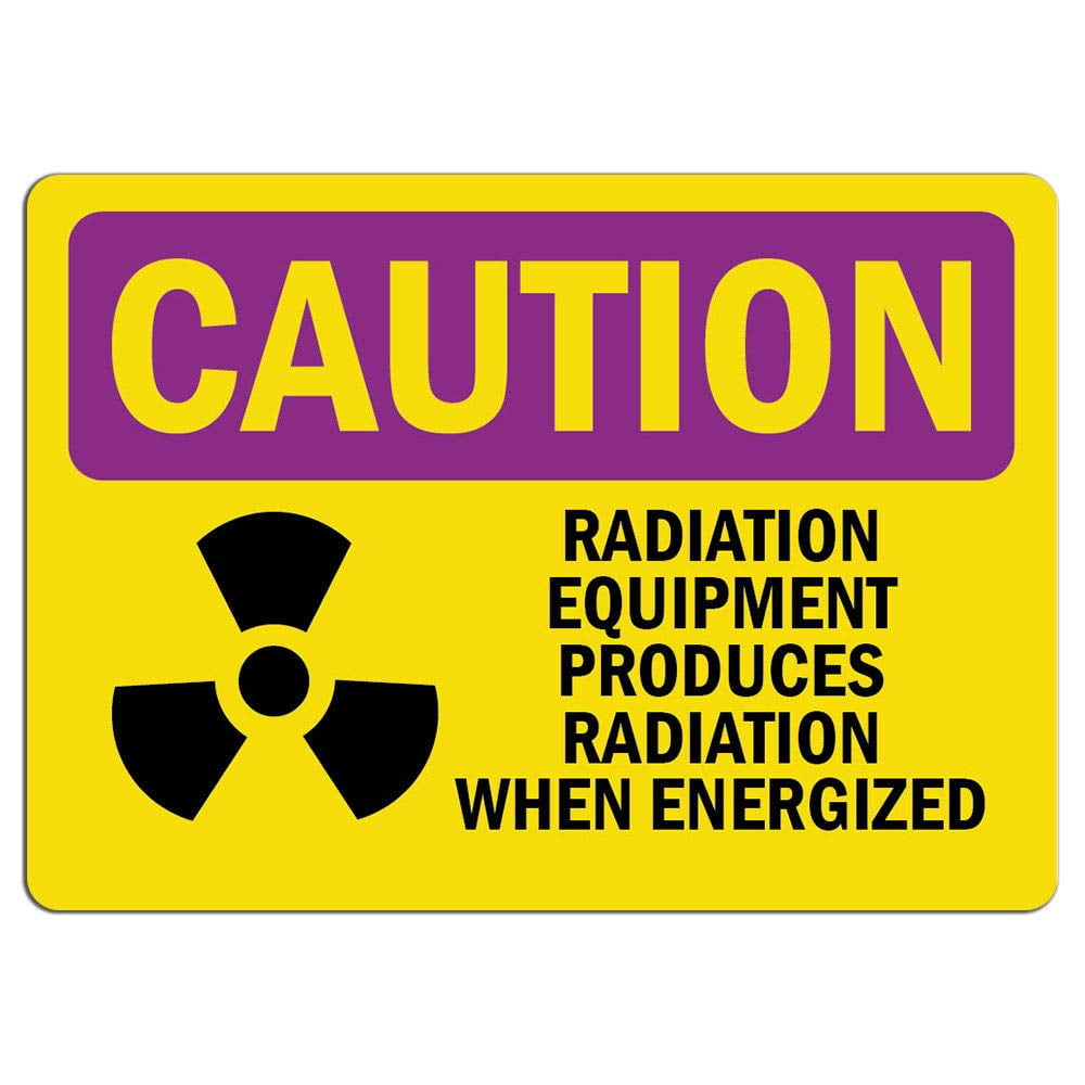 Caution Radiation Sign Radiation Equipment Produces with Symbol